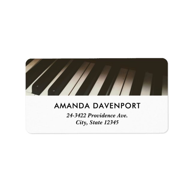 Piano Keys - Stylish Black & White Photograph Label (Front)