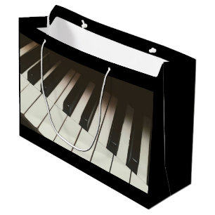 Piano Keys - Stylish Black & White Photograph Large Gift Bag