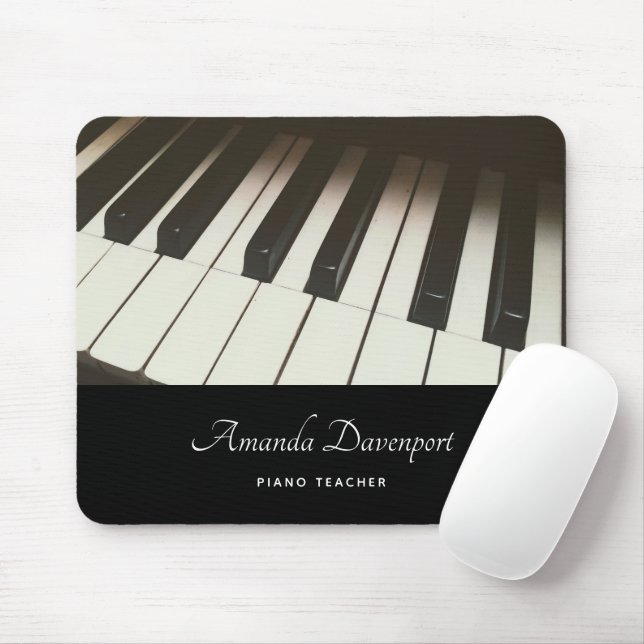 Piano Keys - Stylish Black & White Photograph Mouse Mat (With Mouse)