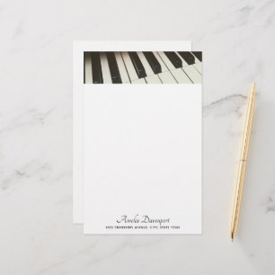 Piano Keys - Stylish Black & White Photograph Stationery