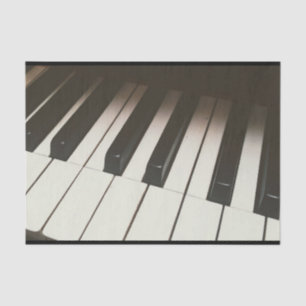 Piano Keys - Stylish Black & White Photograph Tissue Paper