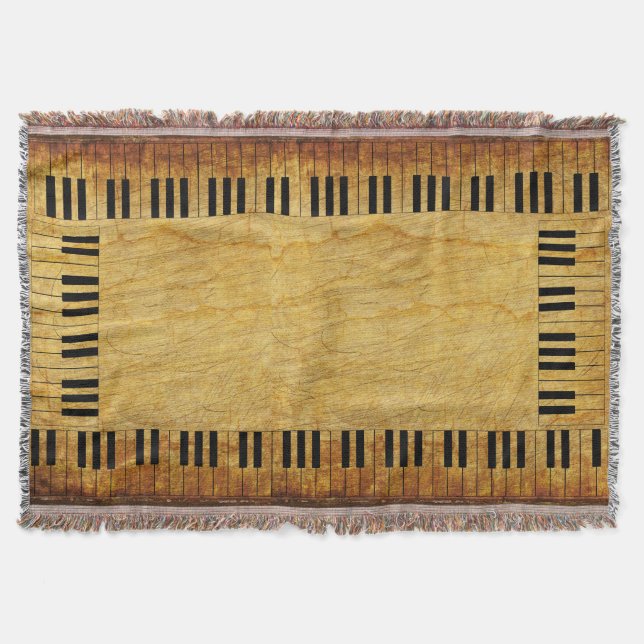 Piano Keys Throw Blanket (Front)