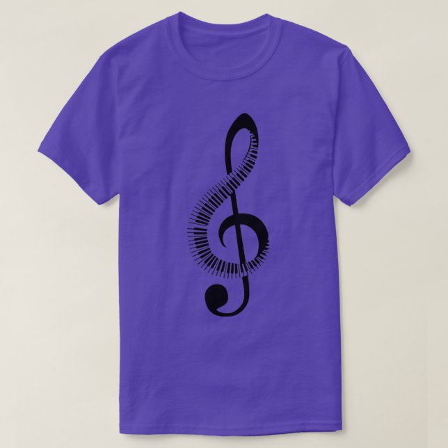 Piano Keys Treble Clef  T-Shirt (Design Front)