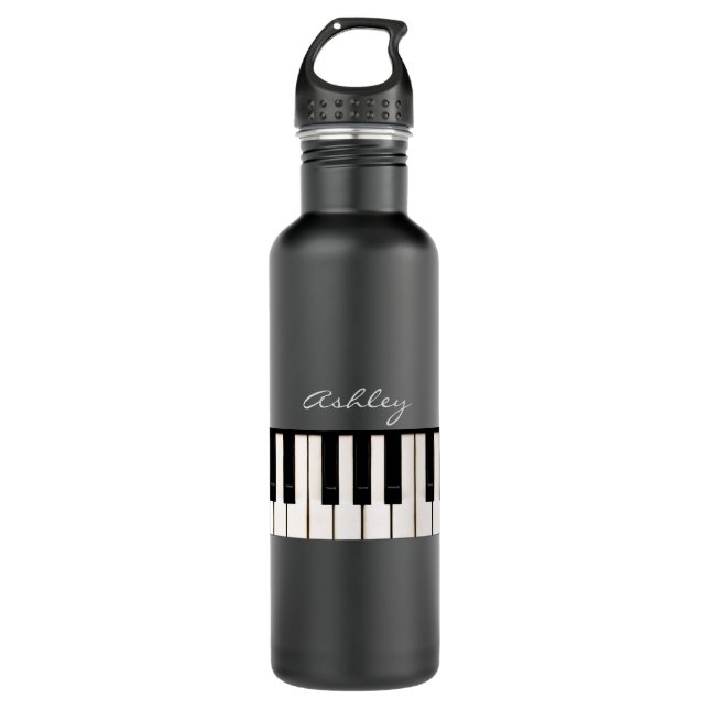 Piano Keys w/out your Name or other Text 🎹 710 Ml Water Bottle (Front)