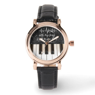 Piano Keys with Bible Verse Quote Christian Watch