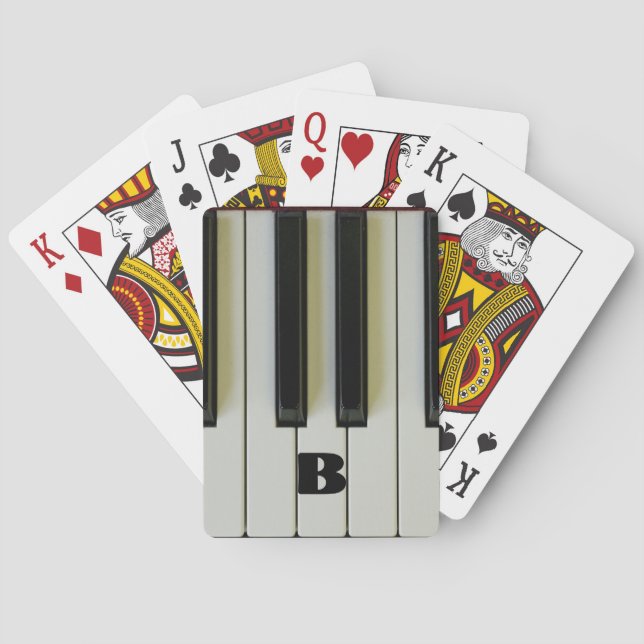 Piano Keys with Custom Initial Playing Cards (Back)