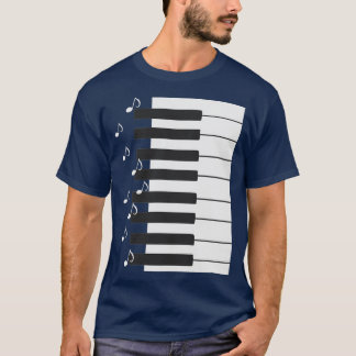 Piano keys with music notes piano player musician T-Shirt