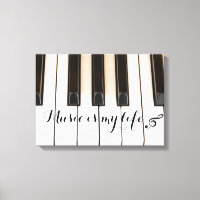 Piano Keys with Music Quote
