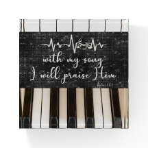 Piano Keys with Psalms Bible Verse Quote