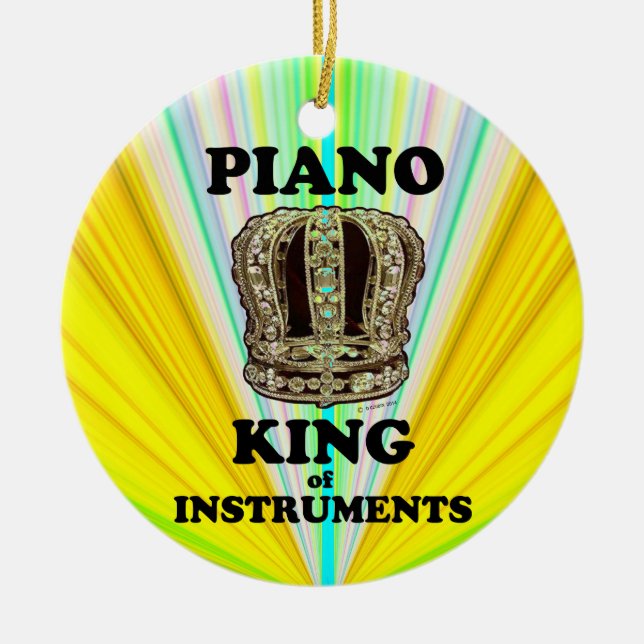 Piano King of Instruments Ceramic Tree Decoration (Front)