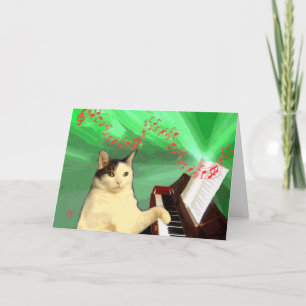 piano kitty holiday card