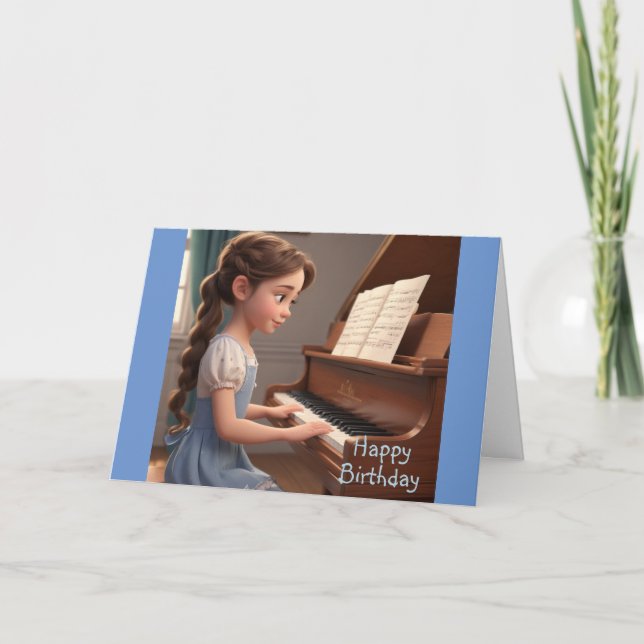 Piano Lesson Birthday Card (Front)