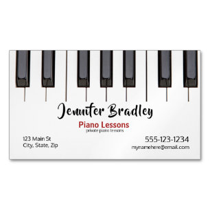 Piano Lesson Business Magnetic Business Card