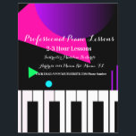 Piano Lesson Neon Keyboard Instructor Tutor Flyer<br><div class="desc">Piano Flyers•Illustrated by Dream Big Digital Design</div>