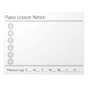 Piano Lesson Note Pad