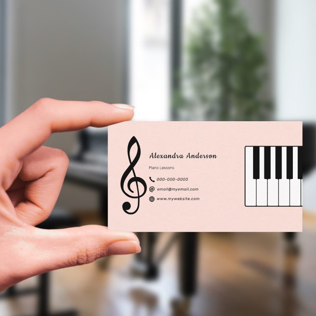 Piano Lessons Business Card (Piano Lessons Business Card)