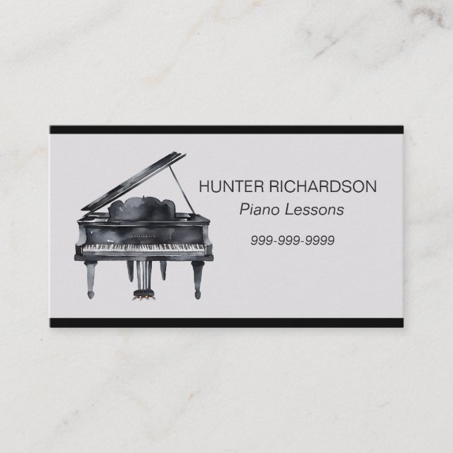 Piano Lessons Business Card  (Front)