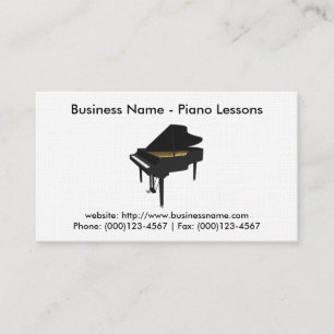 Piano Lessons Business Card: Piano 3D Model Card