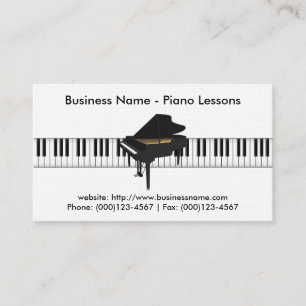 Piano Lessons Business Card: Piano 3D Model Card