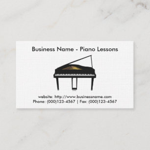 Piano Lessons Business Card: Piano 3D Model Card