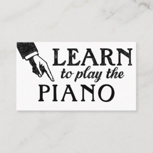 Piano Lessons Business Cards - Cool Vintage
