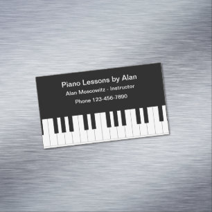 Piano Lessons Instructor Magnetic Business Card