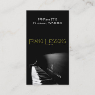 Piano Lessons, Instructor, Music Business Card