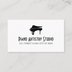 Piano Lessons Instructor Music Studio  Business Ca Business Card