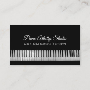 Piano Lessons Instructor Music Studio Business Card