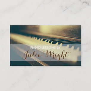 Piano Lessons, Music Instructor Business Card