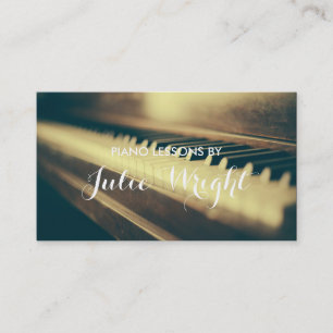 Piano Lessons, Music Instructor Business Card
