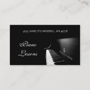 Piano Lessons, Music, Instruments Business Card