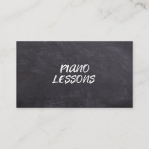 Piano Lessons Music Teacher Instructor Chalkboard Business Card
