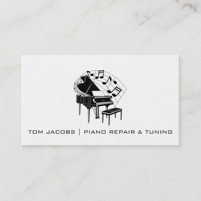 Piano Lessons, Piano tuning and repa Business Card (Front)