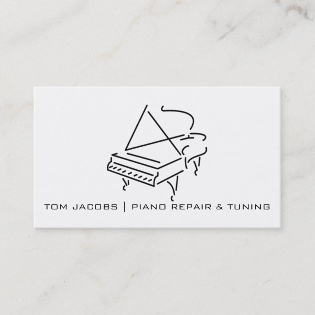 Piano Lessons, Piano tuning and repair Business Card (Front)