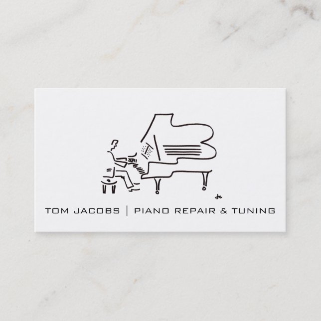 Piano Lessons, Piano tuning and repair Business Card (Front)
