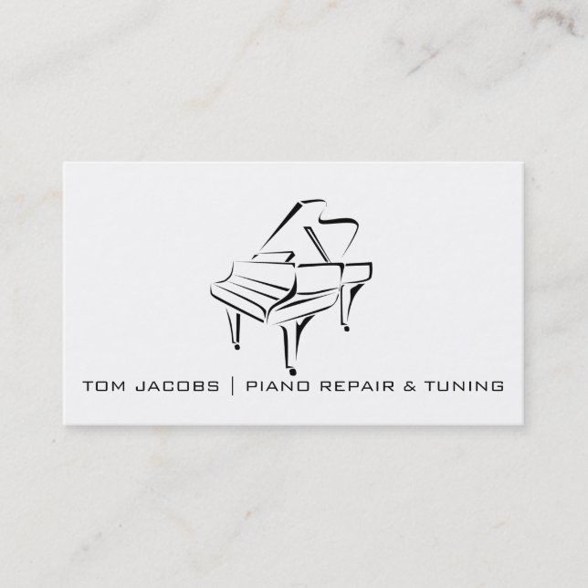 Piano Lessons, Piano tuning and repair Business Card (Front)