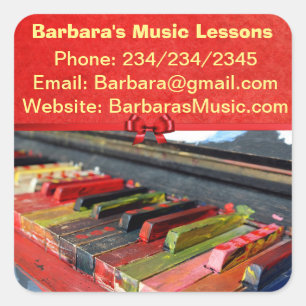 Piano Lessons Promotional Stickers