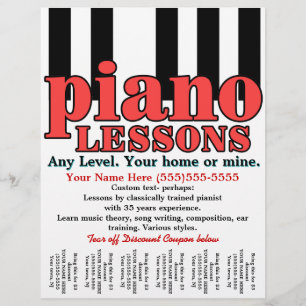 Piano Lessons. Tutor. Music Teacher. Tear sheet
