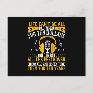 Piano - Life Can't Be Bad With Beethoven Postcard
