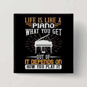 Piano - Life Is Like A Piano 15 Cm Square Badge