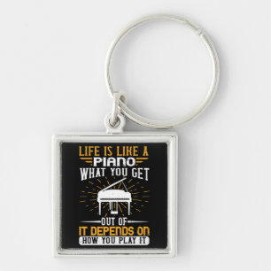 Piano - Life Is Like A Piano Key Ring