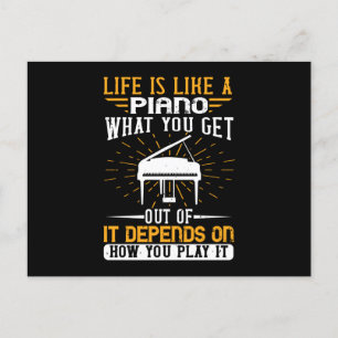 Piano - Life Is Like A Piano Postcard