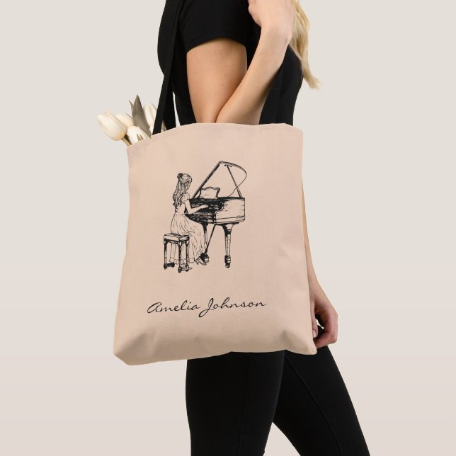 Piano Lover Gift Music Teacher  Tote Bag (Close Up)