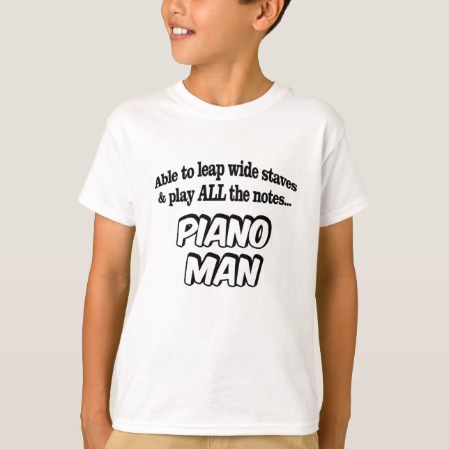 Piano Man - Music Superhero T-Shirt (Front)