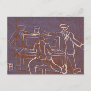 Piano man postcard