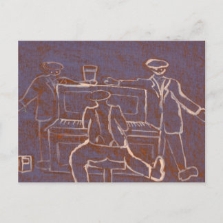 Piano man postcard