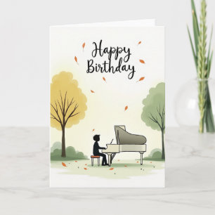 Piano Melody Birthday Card