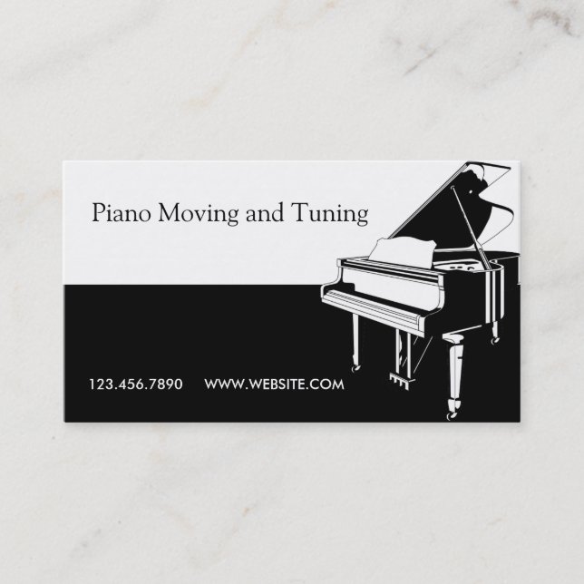 Piano Moving and Tuning Movers Music Repair Business Card (Front)
