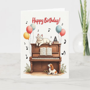 Piano Music Birthday Friend Card
